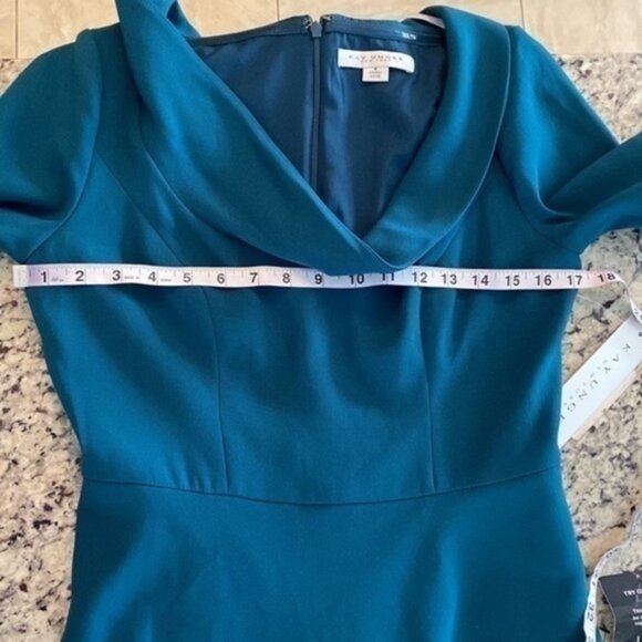 NWT Kay Unger Arianna Peacock Teal Cocktail Dress II28 - Picture 13 of 14